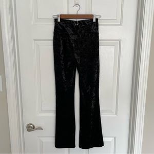 Sugar & Jade Girls Black Crush Velvet Feel Flare Bootcut Leggings Large 12-14 …